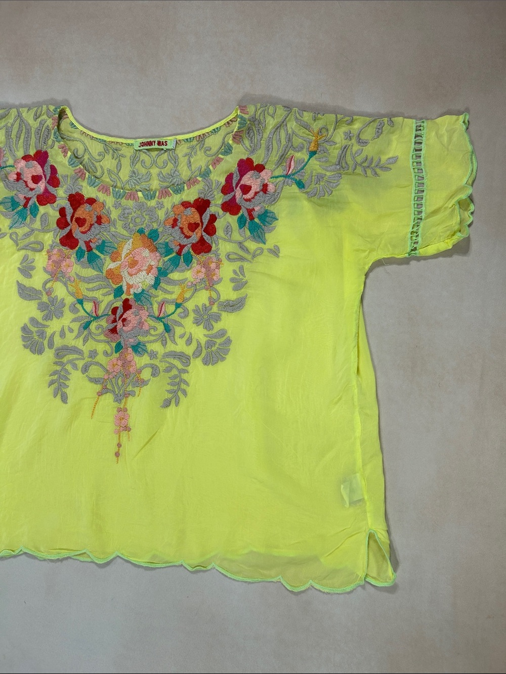 Johnny Was neon top - Picture 5 of 9